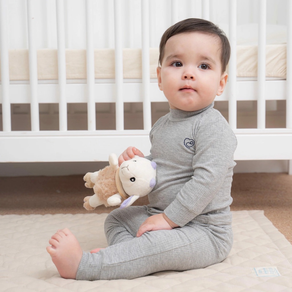 Bộ dài tay cổ 3p modal gỗ sồi Bu baby cho bé 7kg đến 17kg