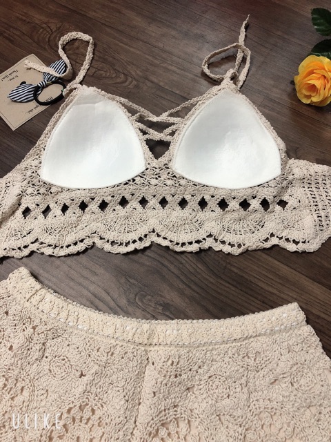 11-Sét bikini ren đi biển 3 món