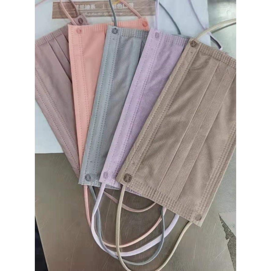 Set 10 / 50 Mặt Nạ 3 Lớp Màu Macaron 000 Màu Sắc Hỗn Hợp Dùng Một Lần Dành Cho Người Lớn