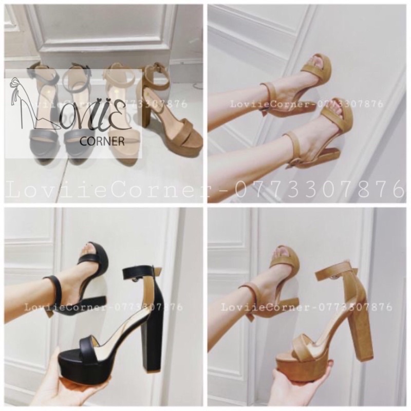 LOVIIECORNER - SANDAL CAO GÓT 12P BIG TREE ĐẾ ĐÚP - SANDAL CAO GÓT ĐẾ ĐÚP 12 PHÂN ĐẾ VUÔNG - CAO GÓT QUẢNG CHÂU  G0824