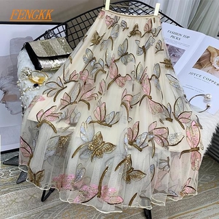 Chân váy dài dáng chữ a đính kim sa lấp lánh size m-4xl plus