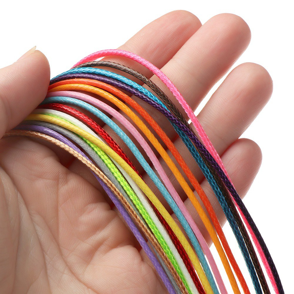 🎉ONLY🎉 50PCS DIY Accessories Necklace Cord Jewellery Findings Lobster Clasp Wax String Handicraft Making Pendant Line Bracelet Rope Adjustable Length Extension Chain/Multicolor