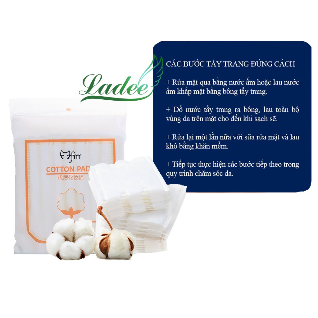 Bông Tẩy Trang 3 Lớp, Cotton Pads 222 Miếng Tẩy Trang Làm Sạch Da