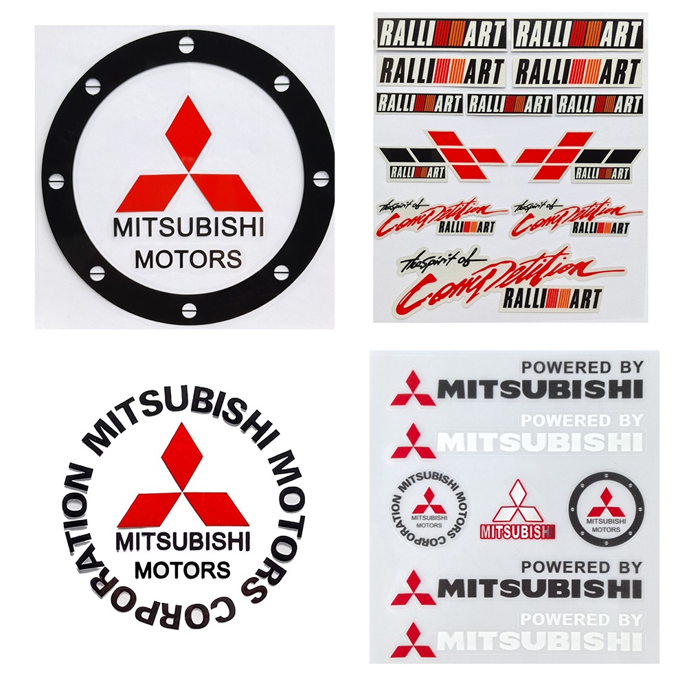 Hình dán Mitsubishi RALLIART Decal xe hơi Nội thất ô tô Hình dán đã sửa đổi Gương chiếu hậu Khăn lau Tay nắm cửa Trang trí Đề can
