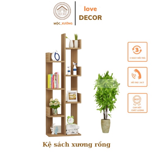 KỆ SÁCH GỖ XƯƠNG RỒNG 8 NGĂN - KỆ ĐỰNG ĐỒ PHÒNG LÀM VIỆC CHẤT LIỆU GỖ MFD CAO CẤP BỀN BỈ - BẢO HÀNH 6 THÁNG