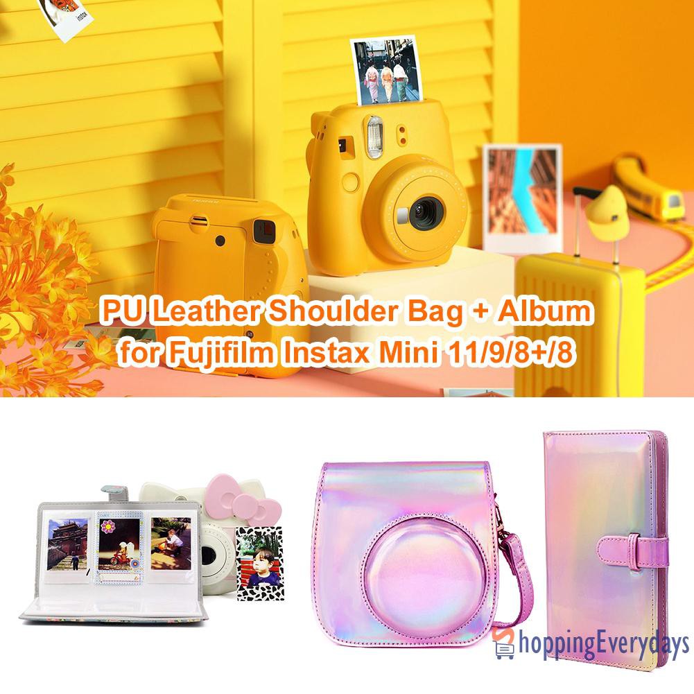 SV Túi Da Pu Đeo Vai Đựng Máy Ảnh Fujifilm Instax Mini 11 9 8 + 8