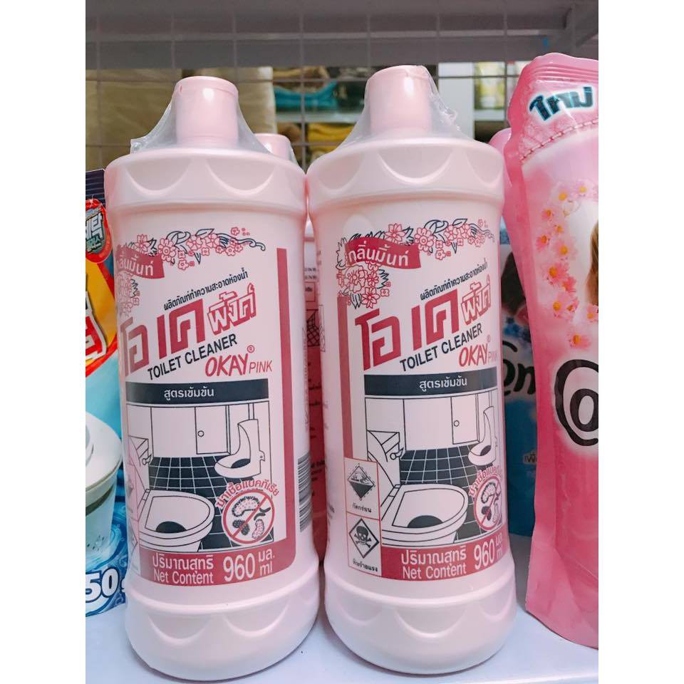 Nước Vệ Sinh Toilet Okay Pink 960ml Thái Lan - nước rửa bồn cầu