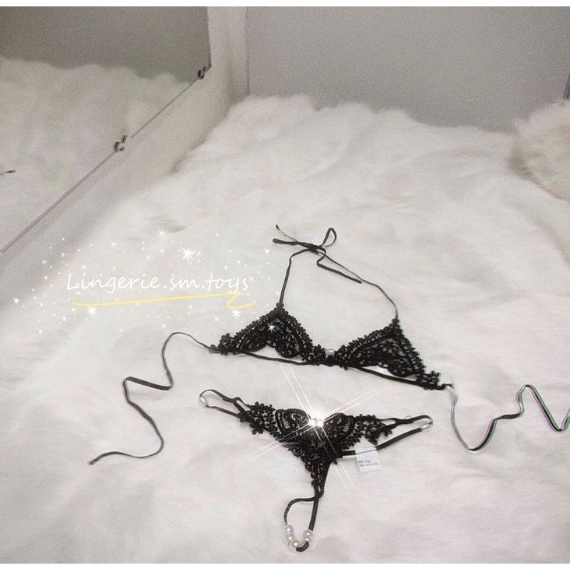 FM7107 Nội Y Ren Hình Trái Tim Phối Ngọc Điểm Nhấn - Áo Không Gọng Mút Gợi Cảm - 2 Màu Đen/Trắng - Bralette Sexy | BigBuy360 - bigbuy360.vn