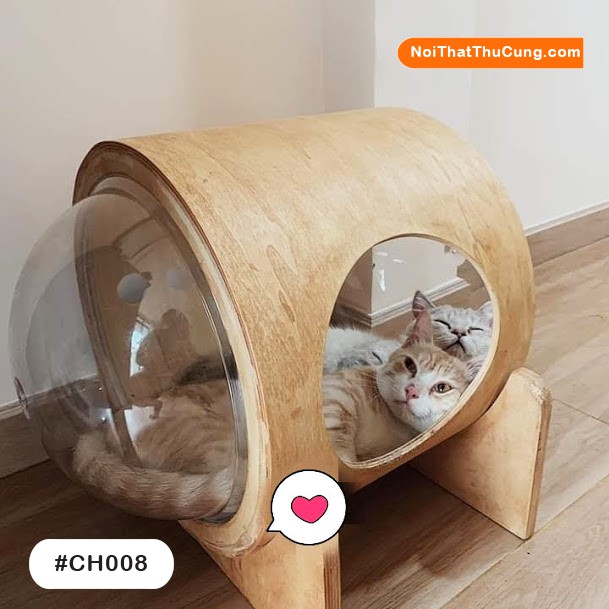 Nhà phi hành gia hai mặt cầu cho mèo PetZou CH008 - Cat Spaceship - Nội Thất Thú Cưng