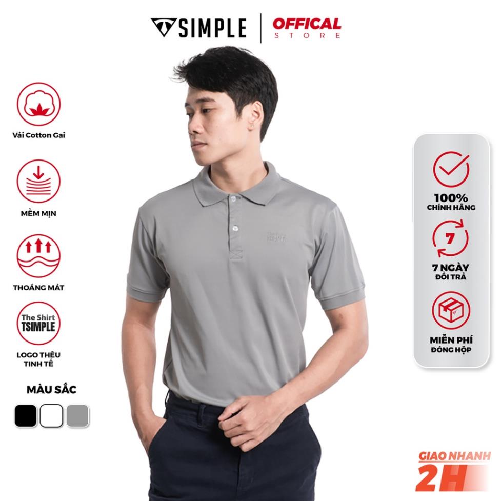 Áo Thun Polo Nam ngắn tay TSIMPLE cổ bẻ vải cá sấu cotton cao cấp xuất xịn chuẩn form logo thêu ACT New !