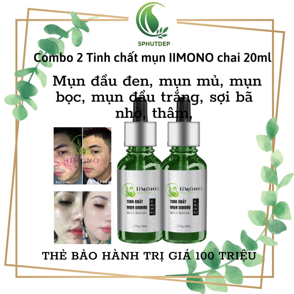 Serum tri mun Combo 2 hộp tinh chất mụn IIMONO 20ml tinh chat tri mun