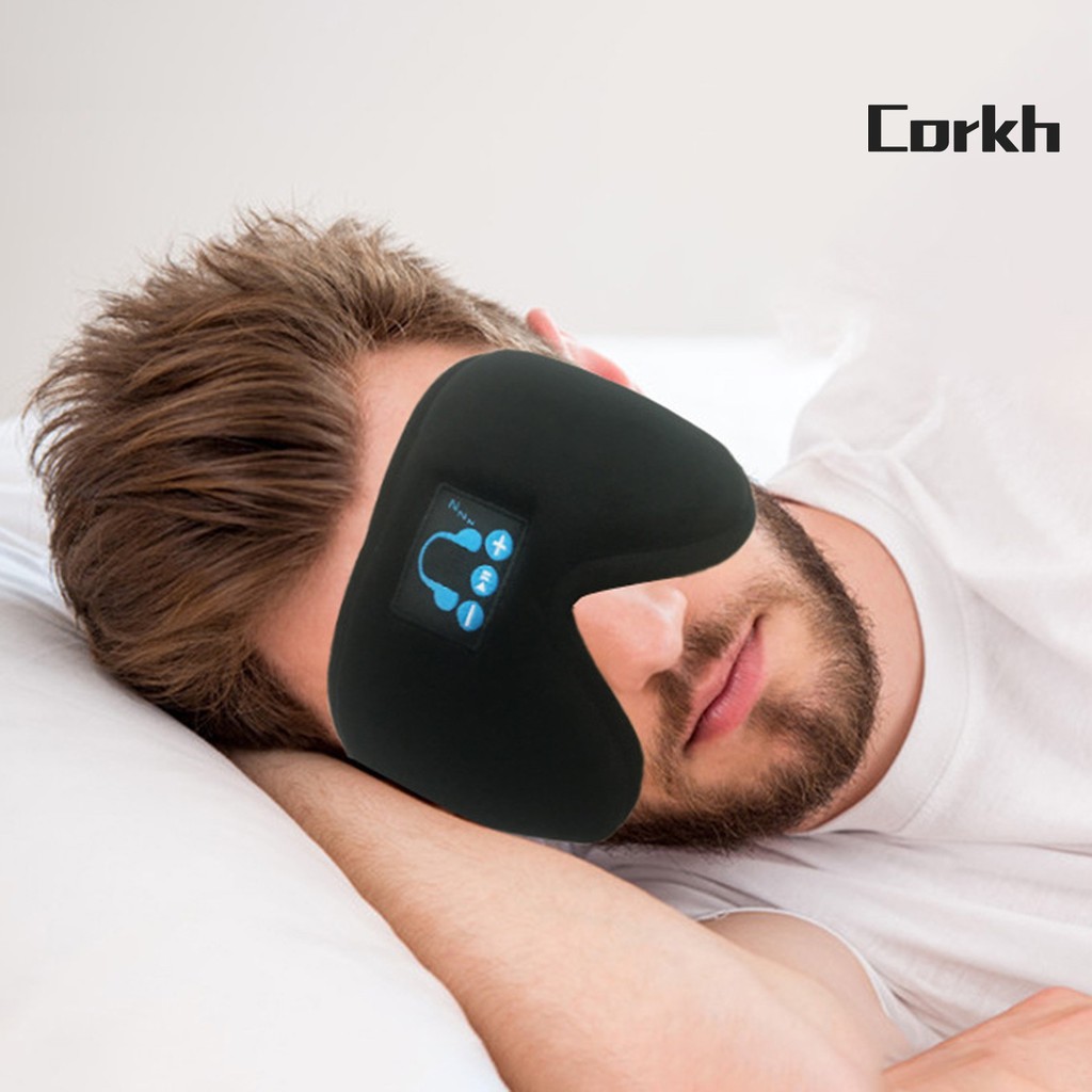 corkh Bluetooth 5.0 Headset Wireless Music Sleep Aid Shading 3D Soft Sleep Eye Cover