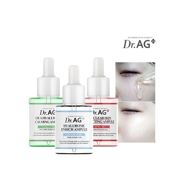 Tinh chất DR.AG+ Cica Hyaluronic Calming Ampule làm dịu và căng mịn da 30ml