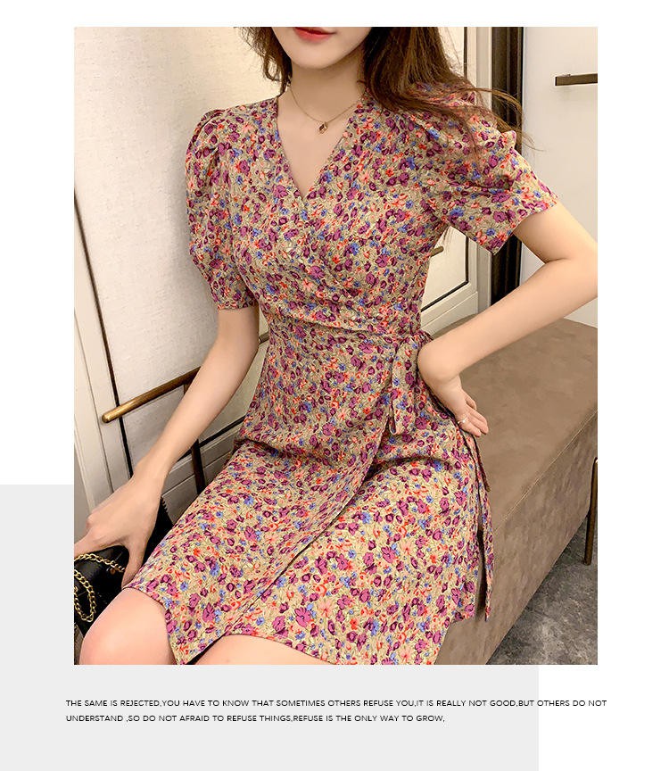 Đầm Chữ A In Hoa Kiểu Cổ Điển Pháp Thời Trang Xuân Hè  Cho Nữ