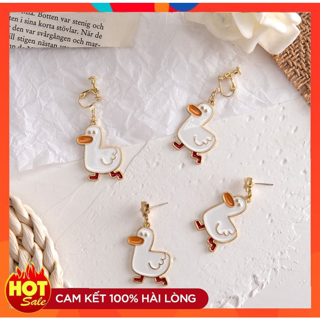 [HOT] BÔNG TAI KHUYÊN TAI HÌNH CHÚ VỊT NGỘ NGHĨNH ĐÁNG YÊU DỄ THƯƠNG PHONG CÁCH HÀN QUỐC 221BT027