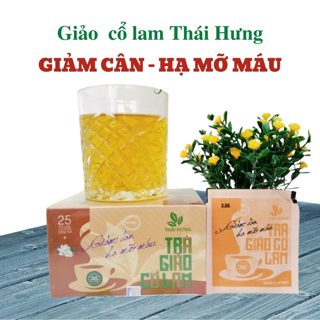 Trà Giảo Cổ Lam Thái Hưng - Giảm Cân, Hạ Mỡ Máu - 25 Túi Lọc Cao Cấp / ad.tea