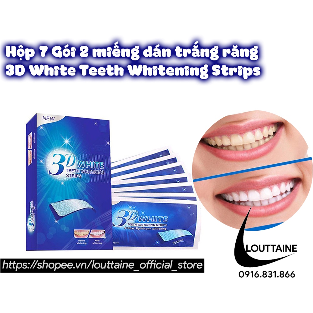 Miếng dán trắng răng 3D White Teeth Whitening Strips Hộp 7 gói