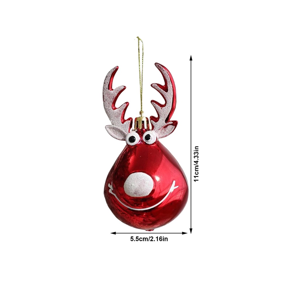 Set 2 quả châu đỏ / sâm panh trang trí cây thông noel