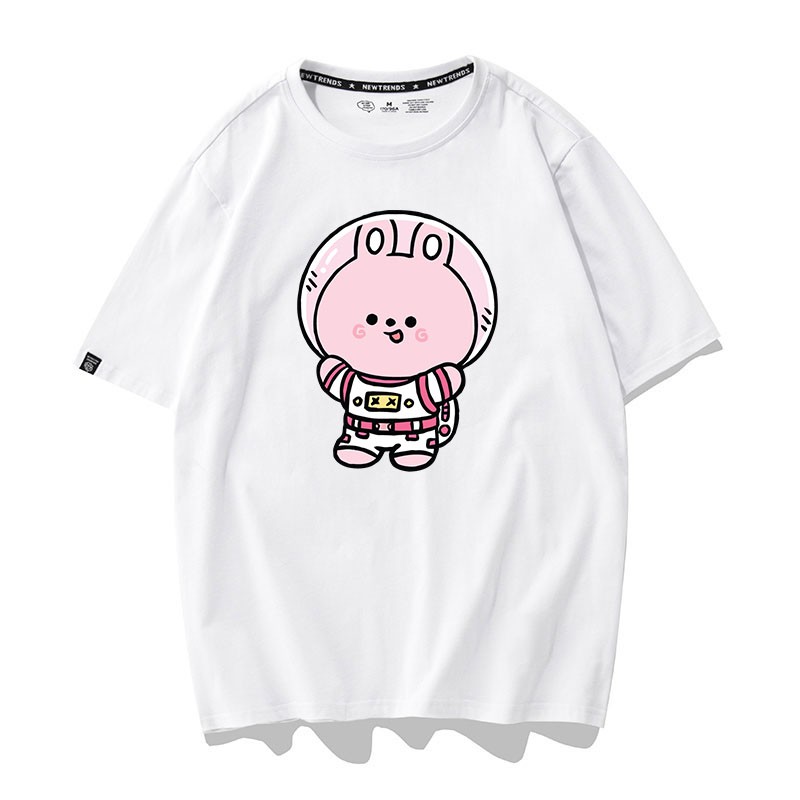 Áo Thun Thỏ Hồng Phi Hành Gia Unisex Nam Nữ