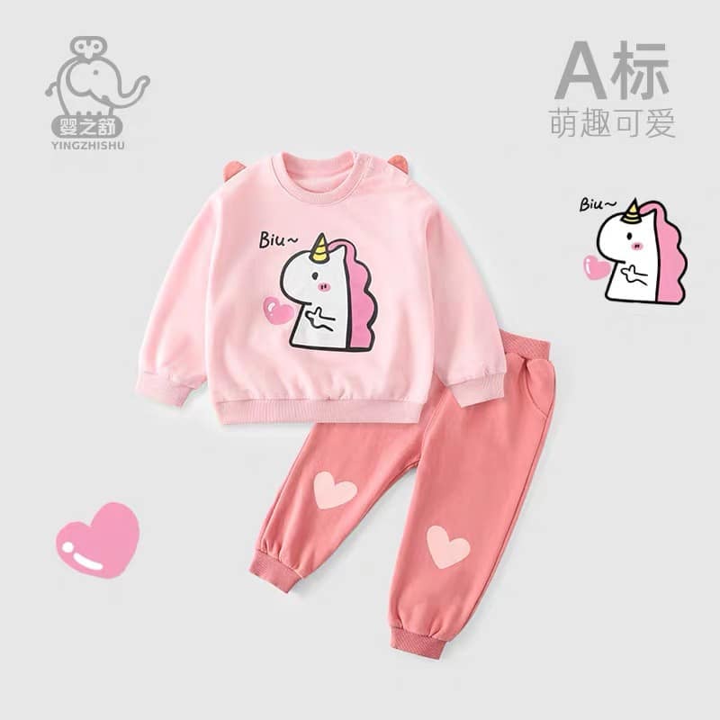 Bộ Nỉ Bông Thu Đông Dài Tay Cho Bé Tra Và Bé Gái Hình Động Vật Chaalie Store