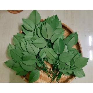 Set 100 lá hồng giấy cắt sẵn 3 size (kèm kẽm lá)