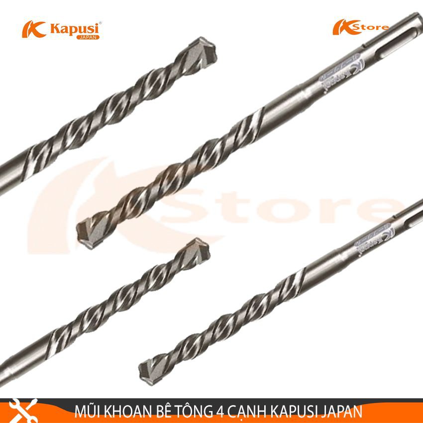 MŨI KHOAN BÊ TÔNG ĐUÔI GÀI 4 CẠNH KAPUSI JAPAN 110MM, MŨI KHOAN ĐA NĂNG TIÊU CHUẨN NHẬT BẢN