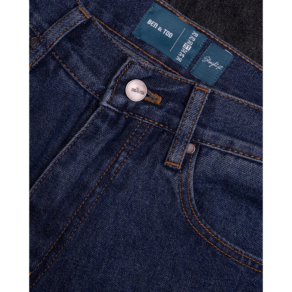 Quần jean nam BEN &amp; TOD 22009 trơn đơn giản, co giãn 4 chiều, cao cấp, dày dặn