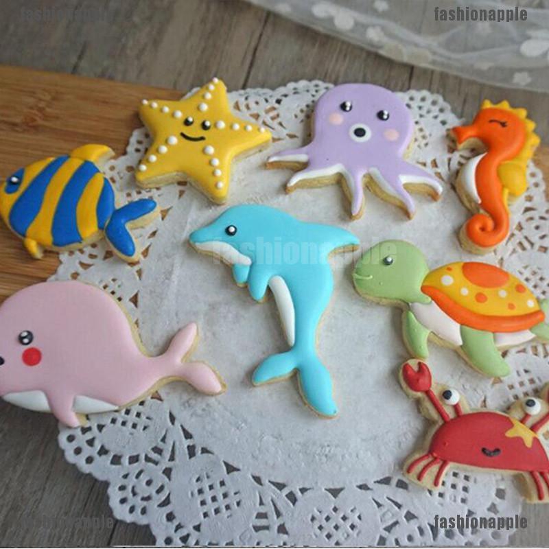 ❀❀ Bộ 8 Khuôn Cắt Bánh Hình Động Vật Biển