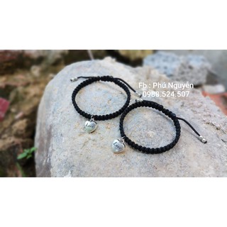 Vòng Đôi Charm Trái Tim Love ( Thông báo size cổ tay)