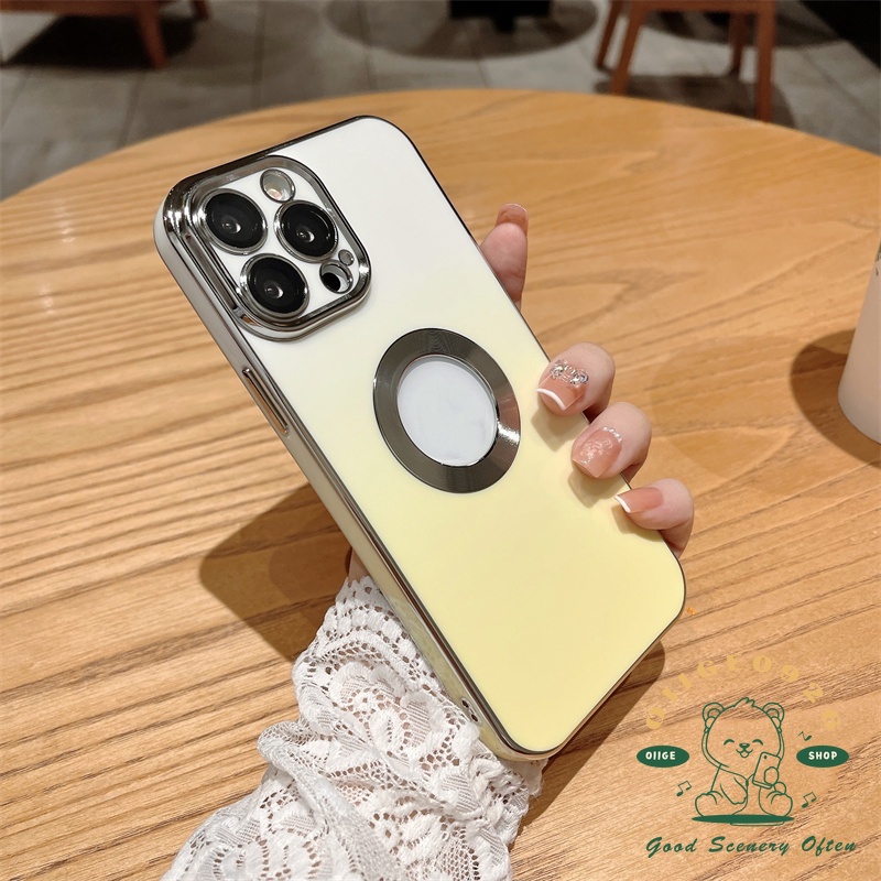 Ốp Điện Thoại TPU Màu Trơn Họa Tiết CD Mạ Điện Cho Iphone 13 12 11 Pro Max