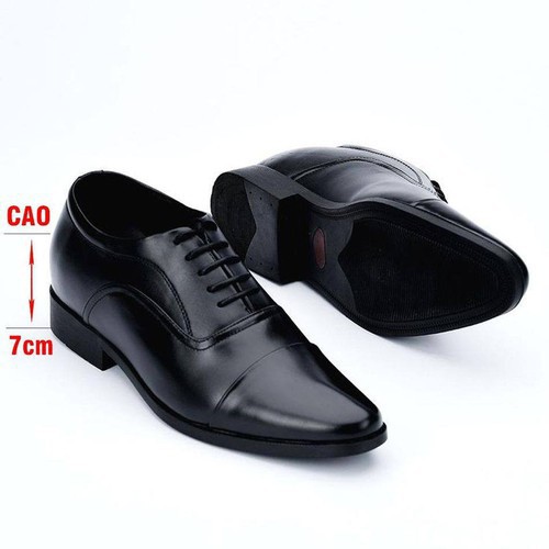 ( S89 ) Giày tây nam da bò cao cấp tăng 7cm chiều cao - có dây