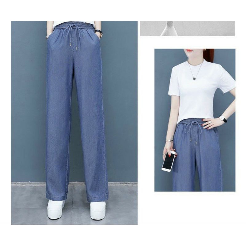 Quần pants jean nữ denim, quần bò nữ baggy, quần jean sành điệu - DTH
