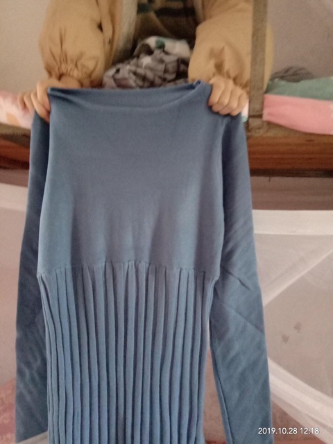 Váy len xếp ly dáng dài— Mã 012