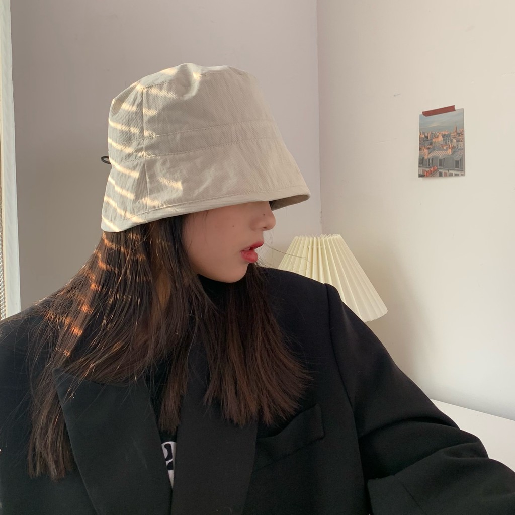 Mũ Bucket Màu Trơn Phong Cách Hàn Quốc Thời Trang Cho Nữ