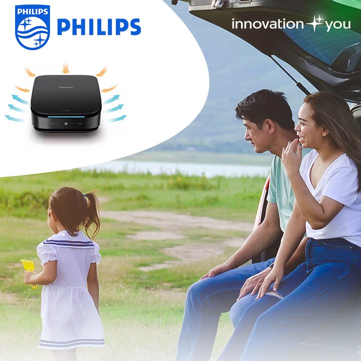 Máy khử mùi, lọc không khí trong ô tô Philips GP7501 - Sử dụng bộ lọc HESAMax PCO đời mới - Hàng Nhập Khẩu