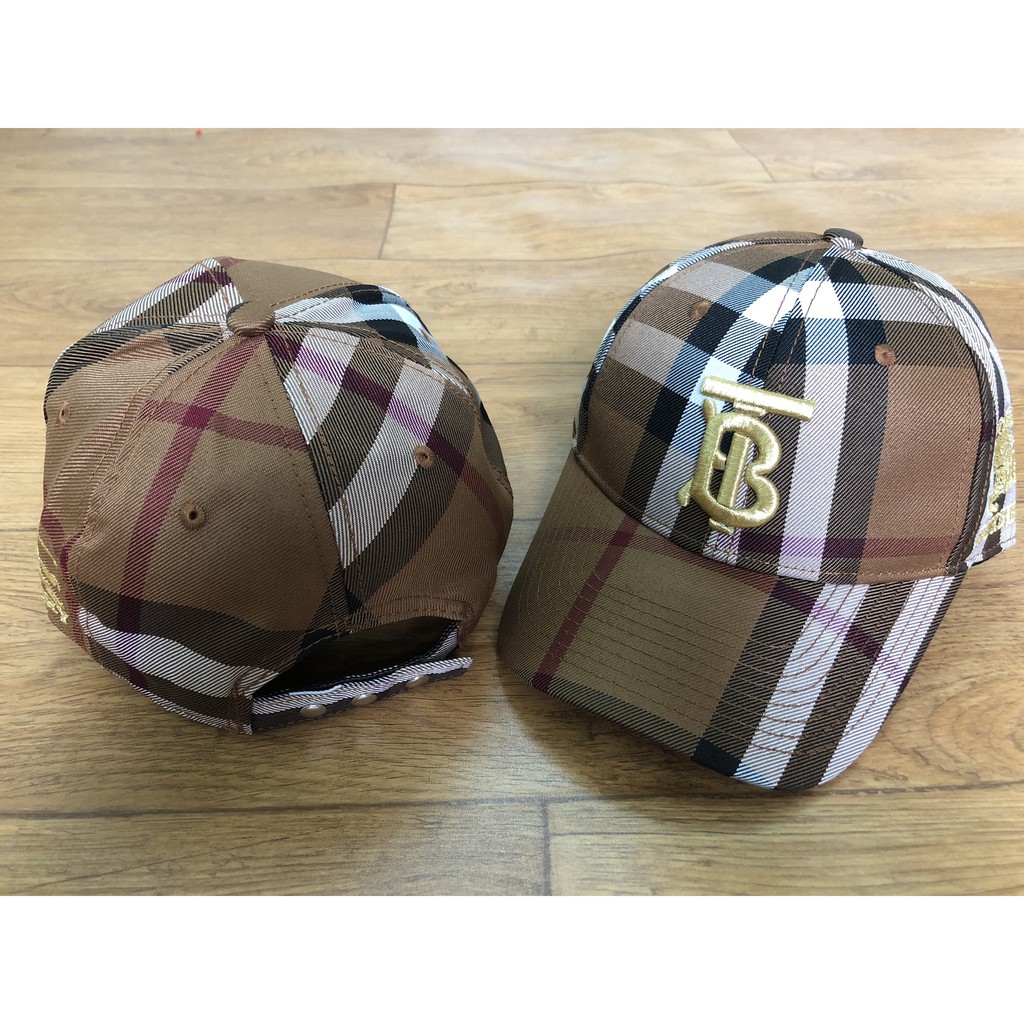 Mũ lưỡi trai kẻ caro thêu logo nam nữ freesize