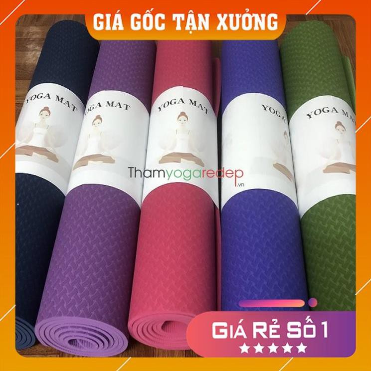 [Xả hàng] Thảm tập yoga TPE 6mm 1 lớp cao cấp, cực bền,đàn hồi Siêu tốt