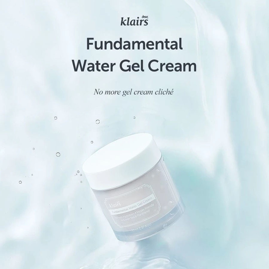Kem Dưỡng Ẩm Giúp Da Căng Bóng Klairs fundamental water gel cream 70ml