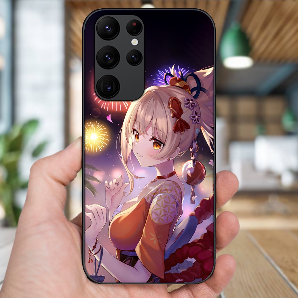 Ốp lưng Samsung S20 Ultra viền đen in hình Yoimiya Genshin Impact