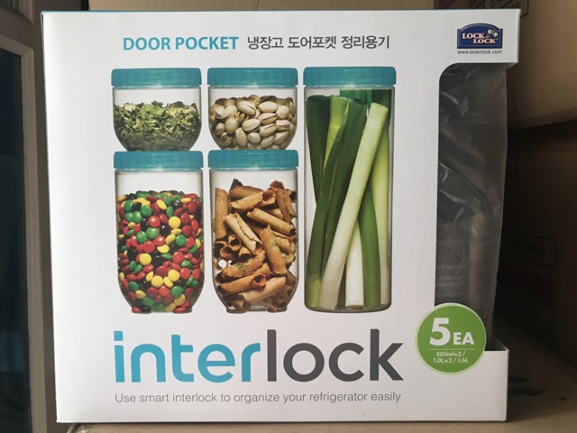 BỘ 5 HỘP BẢO QUẢN THỰC PHẨM InterLock LOCK&amp;LOCK - INL301S4