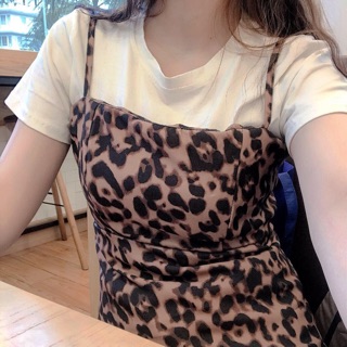 SALE Đầm dây da báo