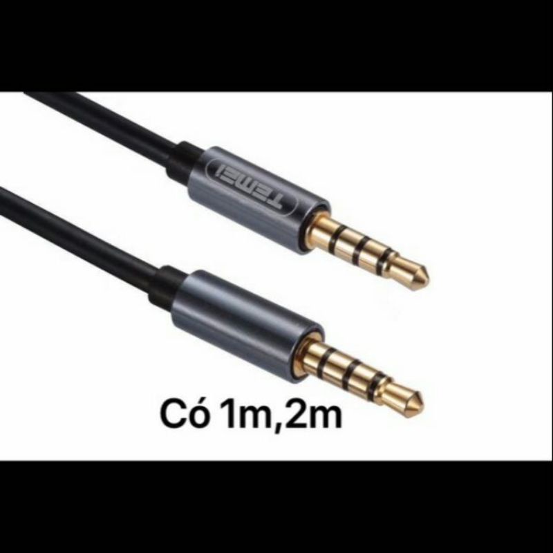 Dây cáp âm thanh 3.5 mm 1m Jack Cắm Aux 3.5 Đực Thu Âm hiệu TEMEI