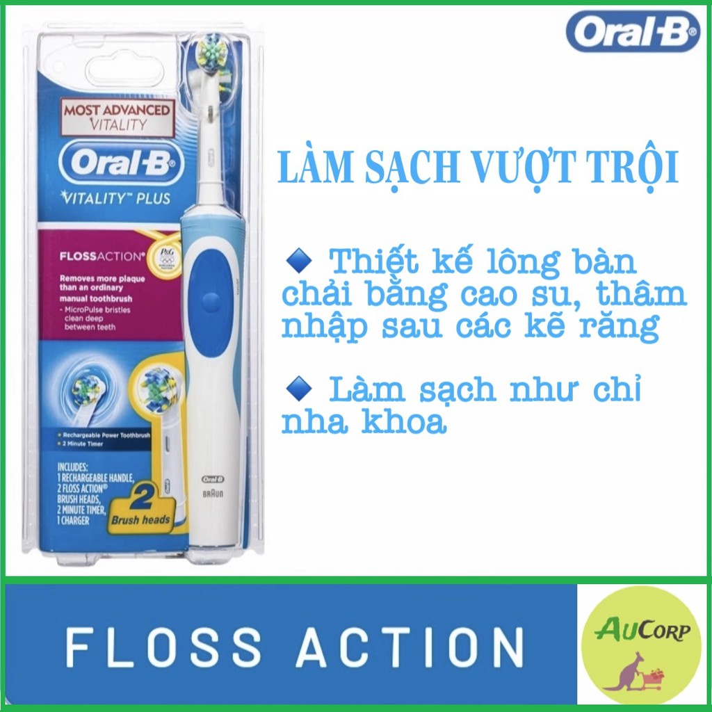 Bàn chải đánh răng điện Oral-B, Xuất xứ Úc, Bàn chải đánh răng tự động dành cho Người lớn,Trẻ em,Ngăn viêm nướu,mảng bám