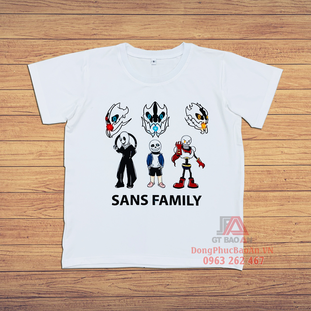 Áo Thun Biệt Đội Gangster - Sans Family Undertale Áo Phông Trẻ Em In Hình