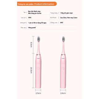 Bàn chải đánh răng điện dùng pin electric toothbrush bàn chải pin anriea - ảnh sản phẩm 4