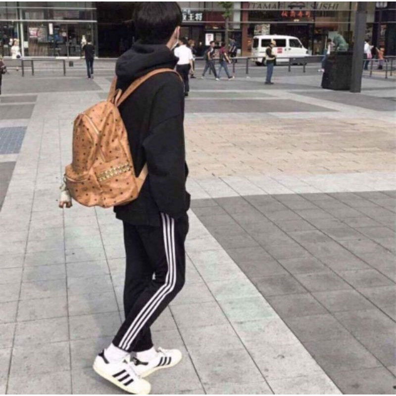 40-95KG Bigsize Nam Nữ quần jogger 3 sọc suông thời trang unisex năng động