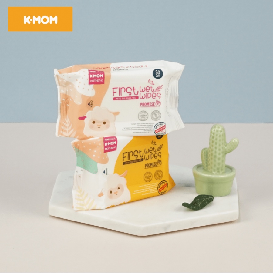 Khăn ướt cho bé cao cấp K-MOM Hàn Quốc First Wet Wipes (30 tờ)