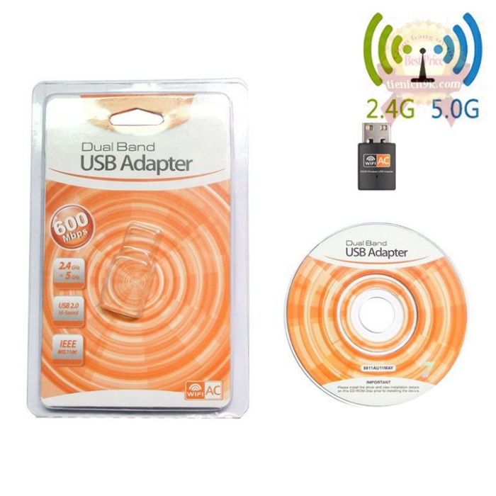 [Hàng xịn] USB thu phát sóng wifi 5Ghz 600Mbps 3.0 RTL8811AU không dây cho pc laptop điện thoại | BigBuy360 - bigbuy360.vn