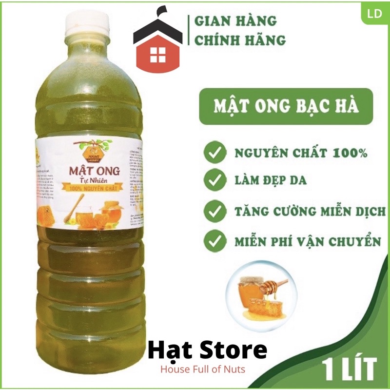 1 lít Mật Ong Hoa Bạc Hà Tây Nguyên Nguyên Chất 100%(1.3kg)