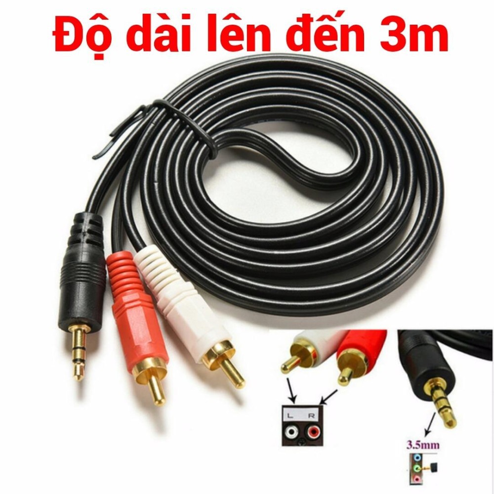 Cáp âm thanh  3.5mm Ra 2 Đầu Bông Sen
